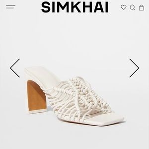 Jonathan Simkhai Audra Macrame Heeled Sandal in Ivory